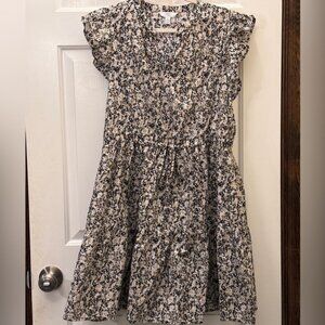 Time and Tru Floral Mini Dress - Black and Cream